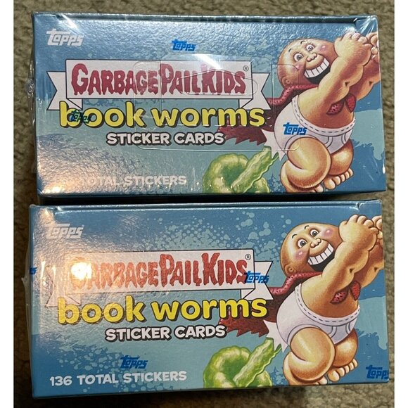 2 New! 2022 Garbage Pail Kids Bookworms Sticker Cards NEW Mega Box Sealed Misb! - Picture 3 of 4